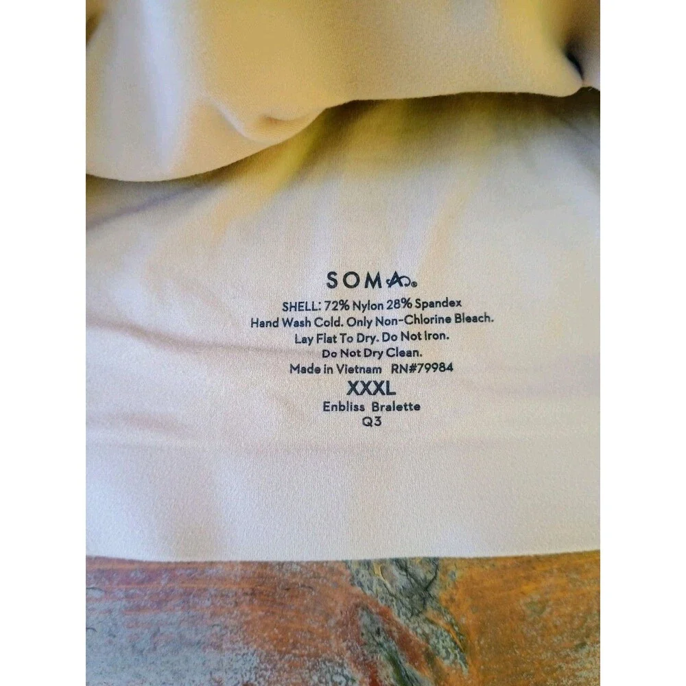 Soma Enbliss Bralette Q3  XXXL Beige Wireless Seamless Lightweight